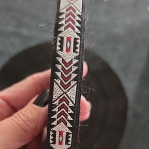 Geometric Black and Red Ribbon Trim